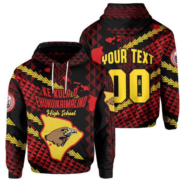 Hawaii Ke Kula O Ehunuikaimalino School Custom Hoodie Map Style