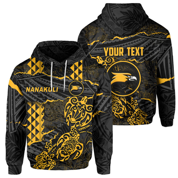 Hawaii Nanakuli High School Custom Hoodie Polynesian Turtle Style