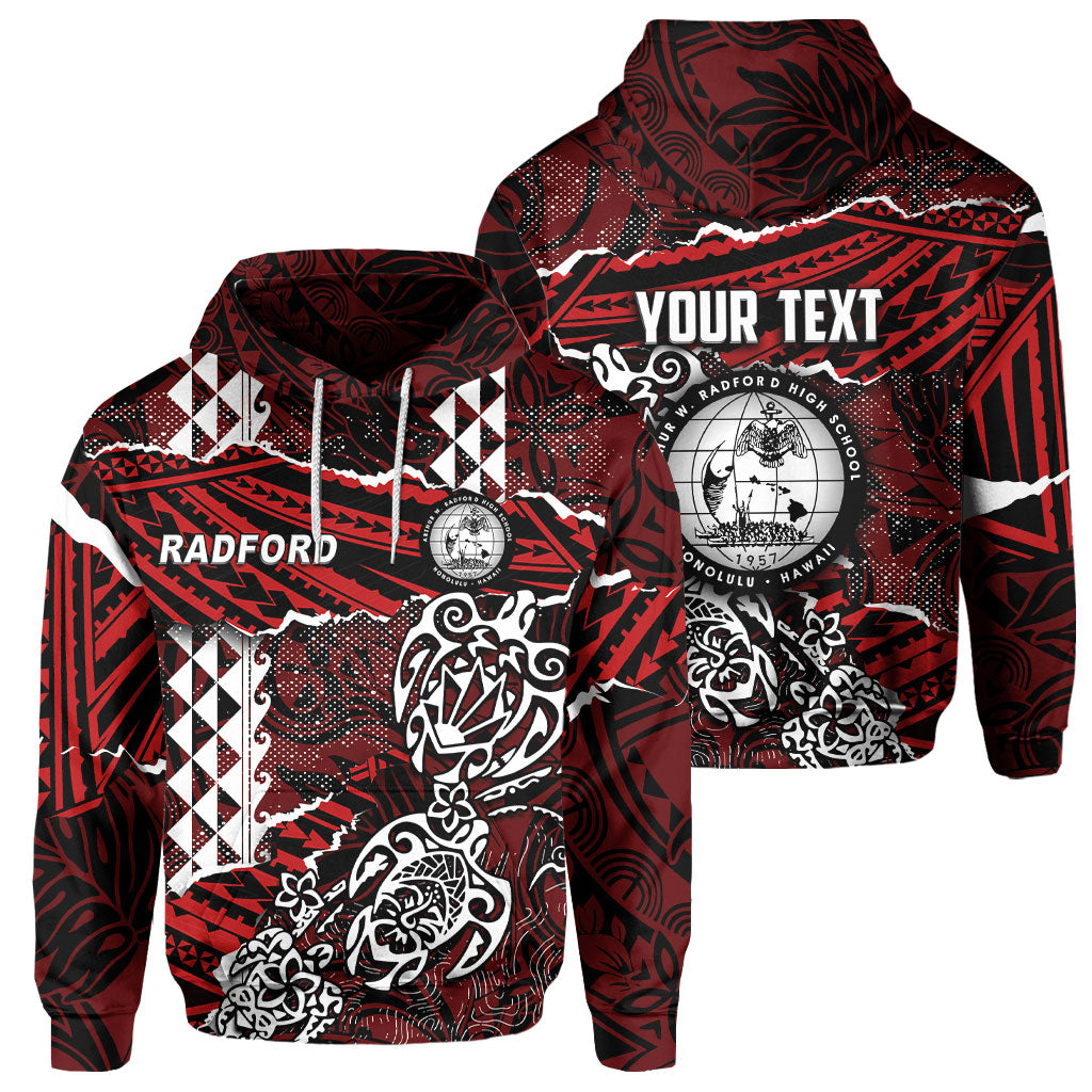 Hawaii Radford High School Custom Hoodie Polynesian Turtle Style