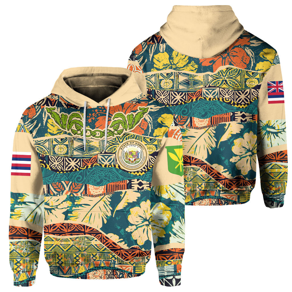 Hawaii Flag Hoodie Coat Of Arm Style