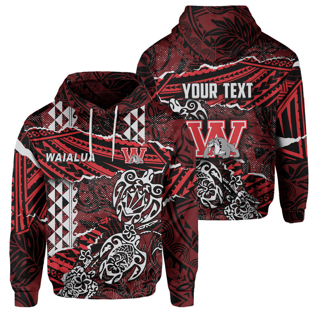 Hawaii Waialua High & Intermediate School Custom Hoodie Polynesian Turtle Style