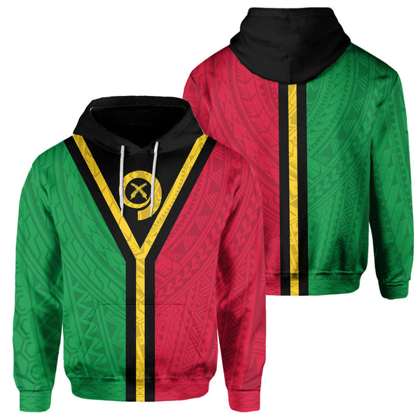 Vanuatu Hoodie Polynesian Flag Style