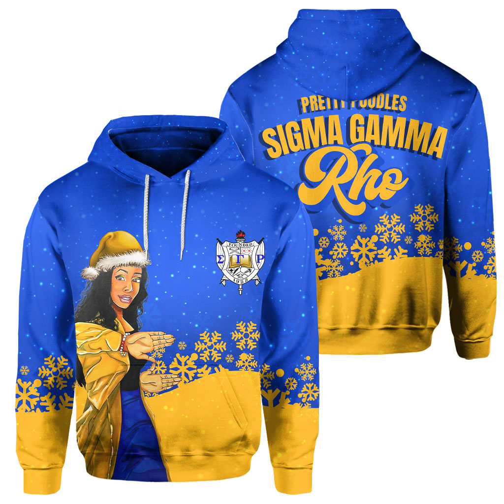 Sorority Hoodie - Sigma Gamma Rho Christmas Girl Hoodie Pretty Poodles Style