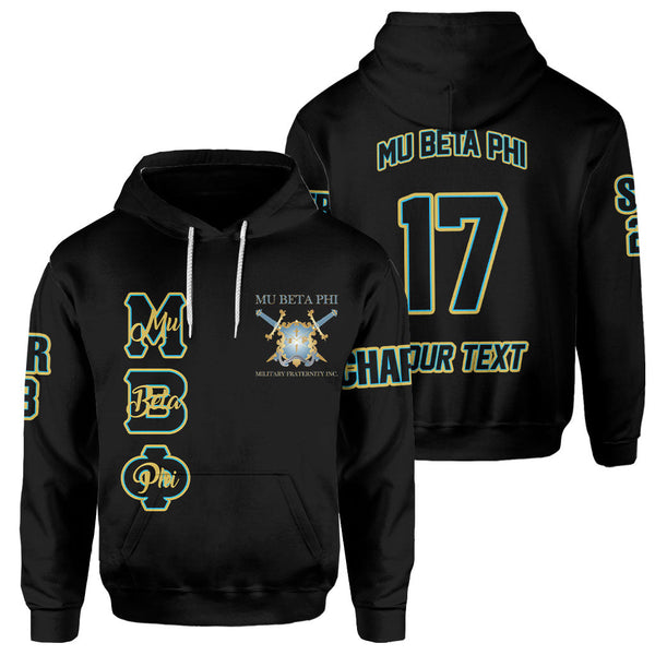 Fraternity Hoodie - Personalized Mu Beta Phi Hoodie Original Black Style