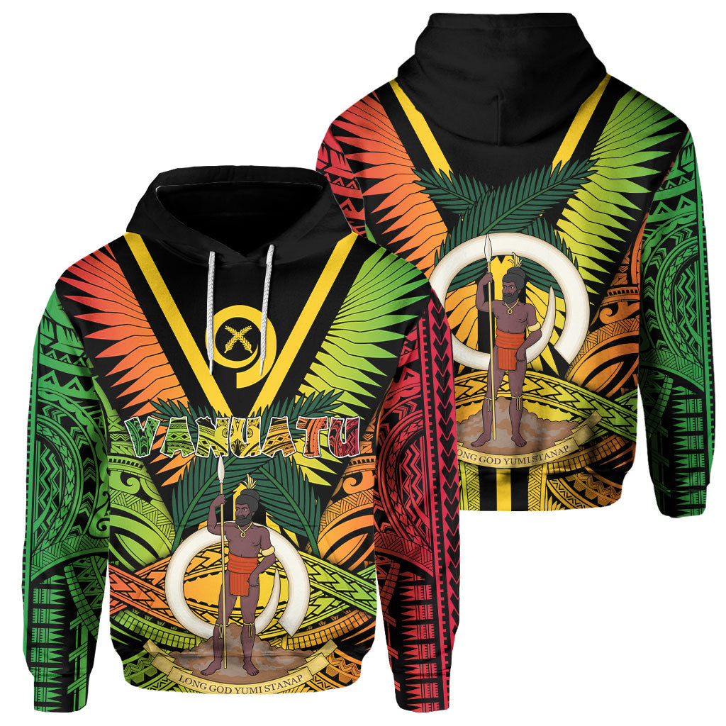 Vanuatu Hoodie Coat Of Arms Reggae Style