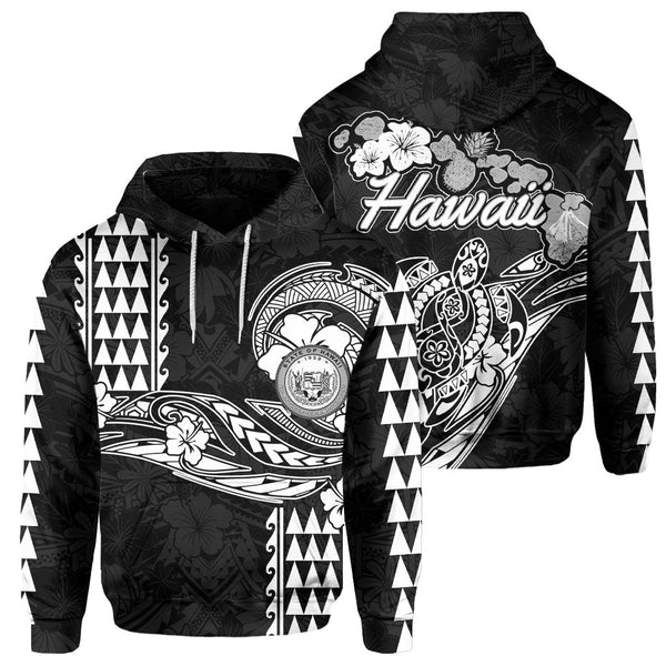 Hawaii Seal Hoodie Turtle & Map Style