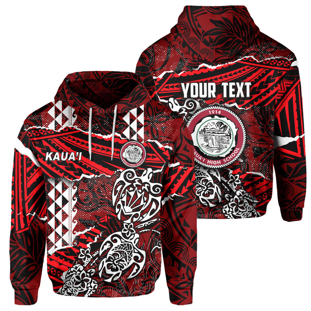 Hawaii Kauai High School Custom Hoodie Polynesian Turtle Style