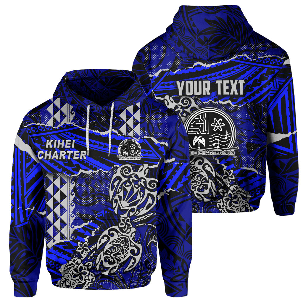 Hawaii Kihei Charter School Custom Hoodie Polynesian Turtle Style