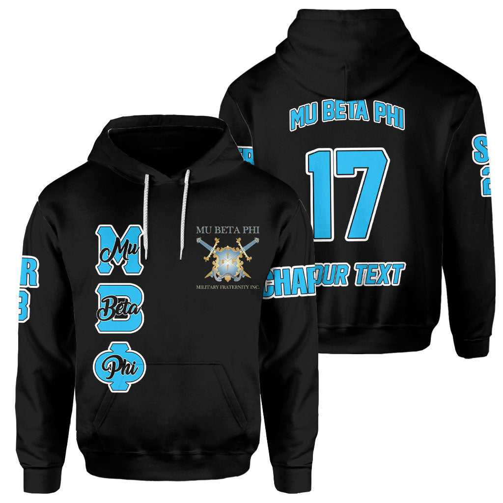 Fraternity Hoodie - Personalized Mu Beta Phi Hoodie Original Dark Style