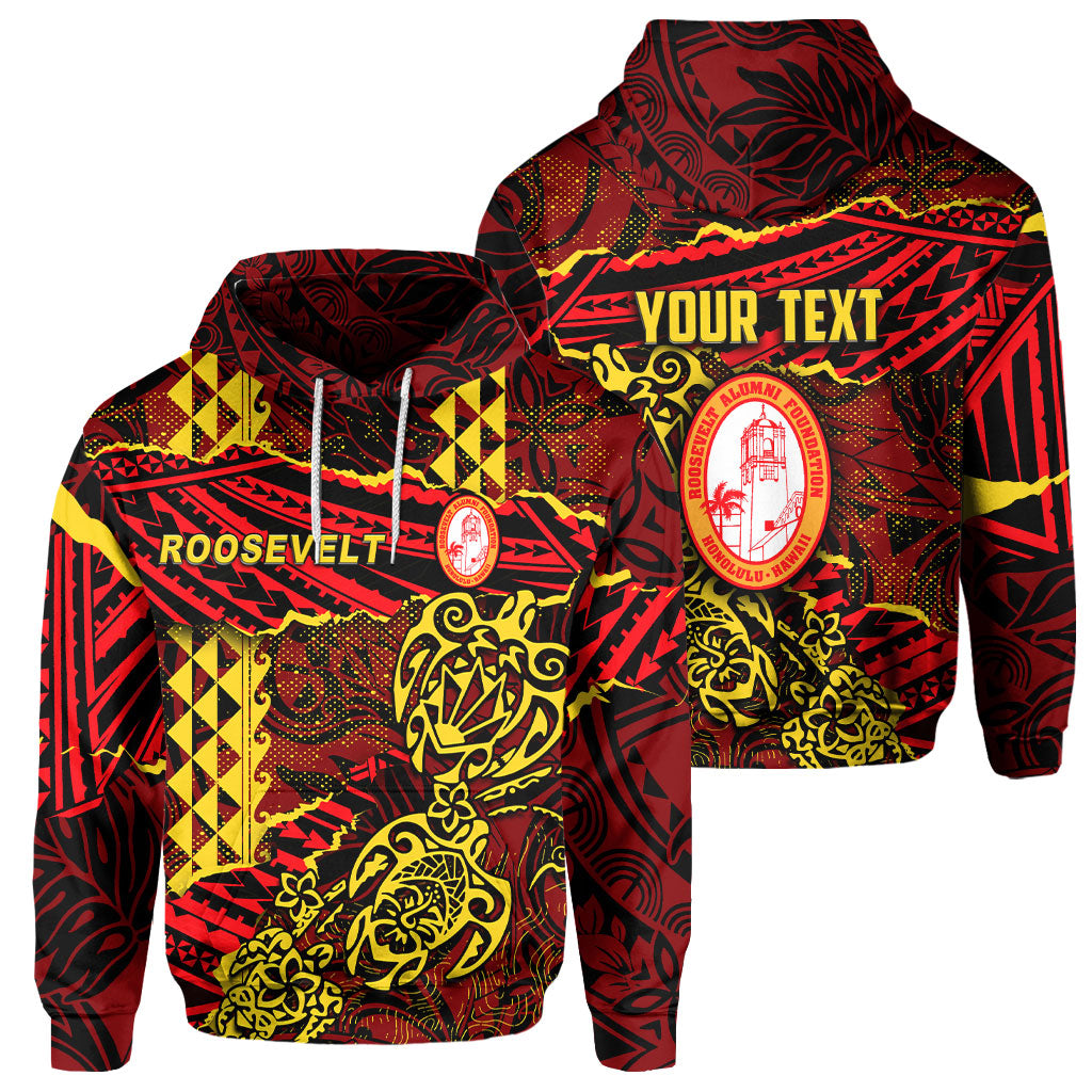 Hawaii Roosevelt High School Custom Hoodie Polynesian Turtle Style