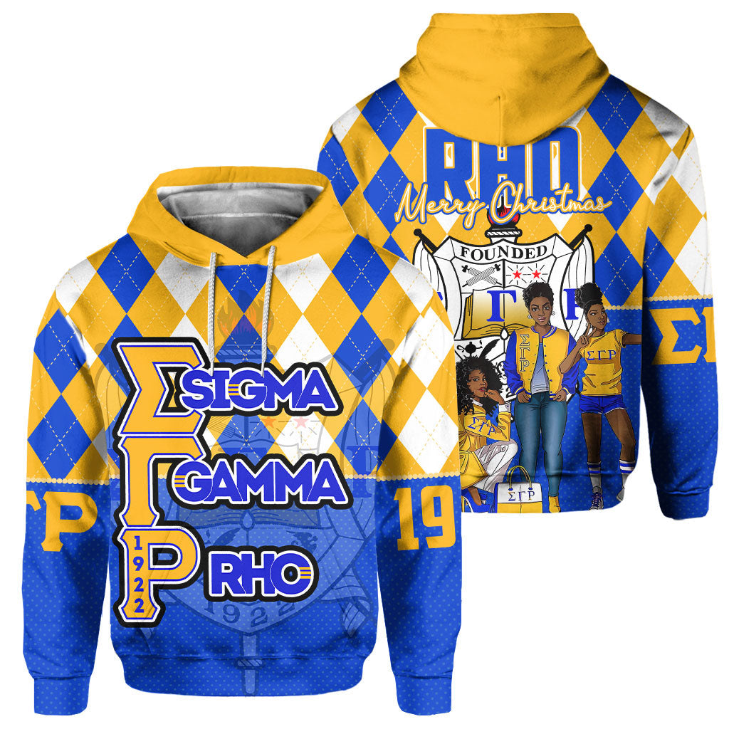 Sorority Hoodie - Christmas Sigma Gamma Rho Girl Hoodie Rhombus Pattern Style