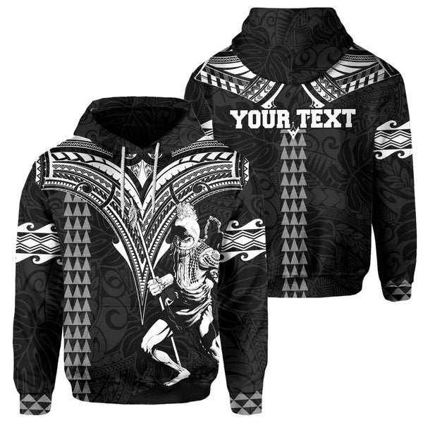 Custom Hawaii Ikaika Warrior Hoodie Polynesian Tattoo Style