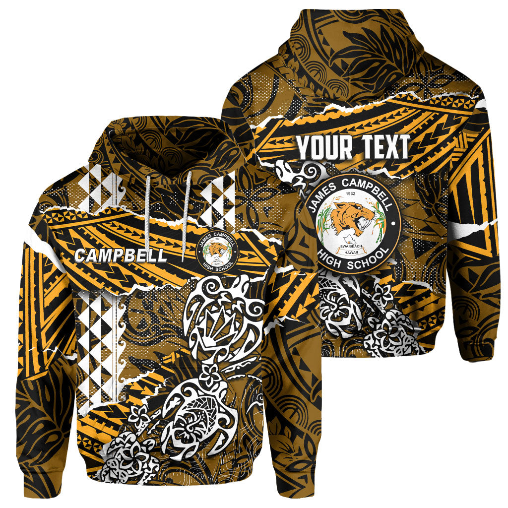 Hawaii James Campbell High School Custom Hoodie Polynesian Turtle Style