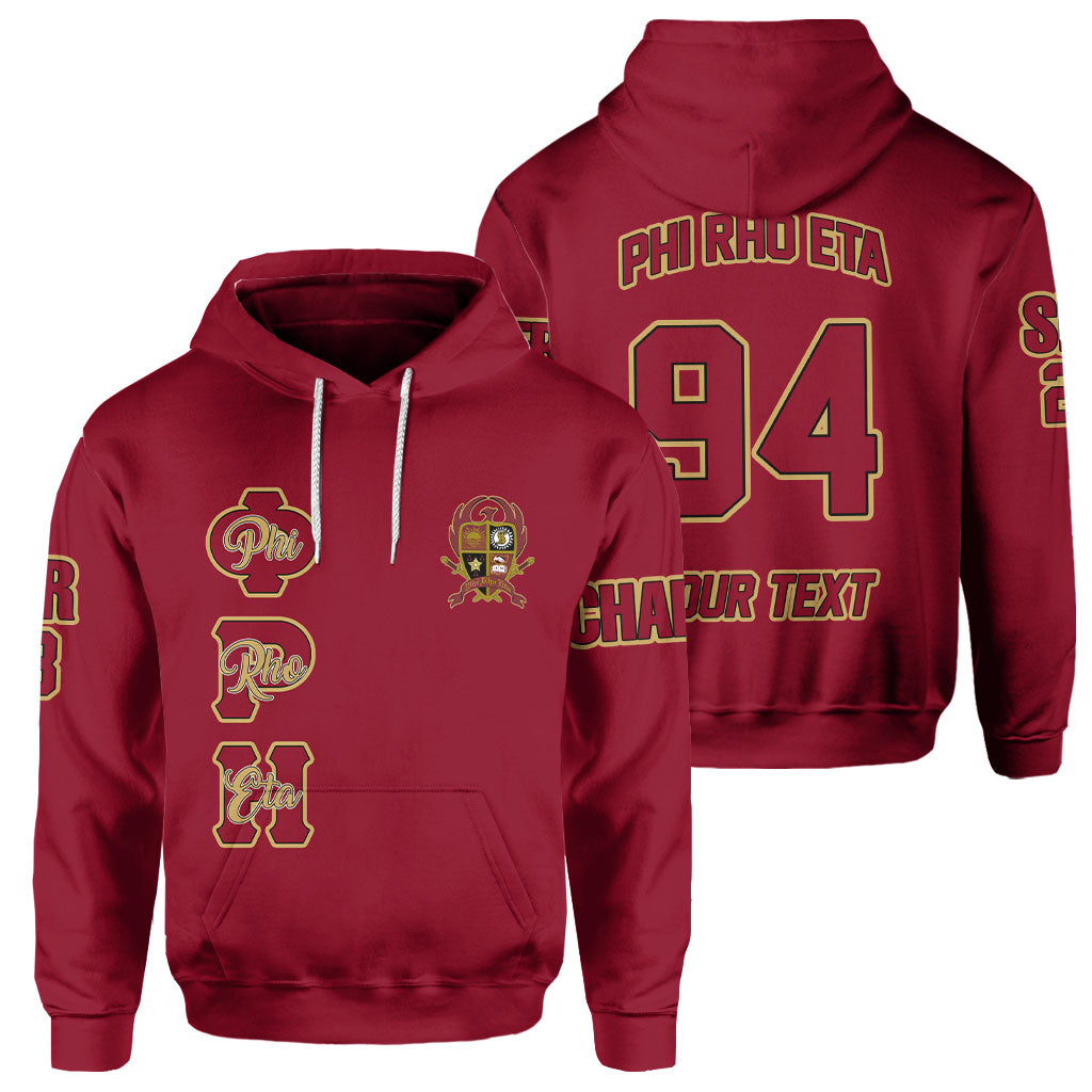 Fraternity Hoodie - Personalized Phi Rho Eta Hoodie Original Maroon Style