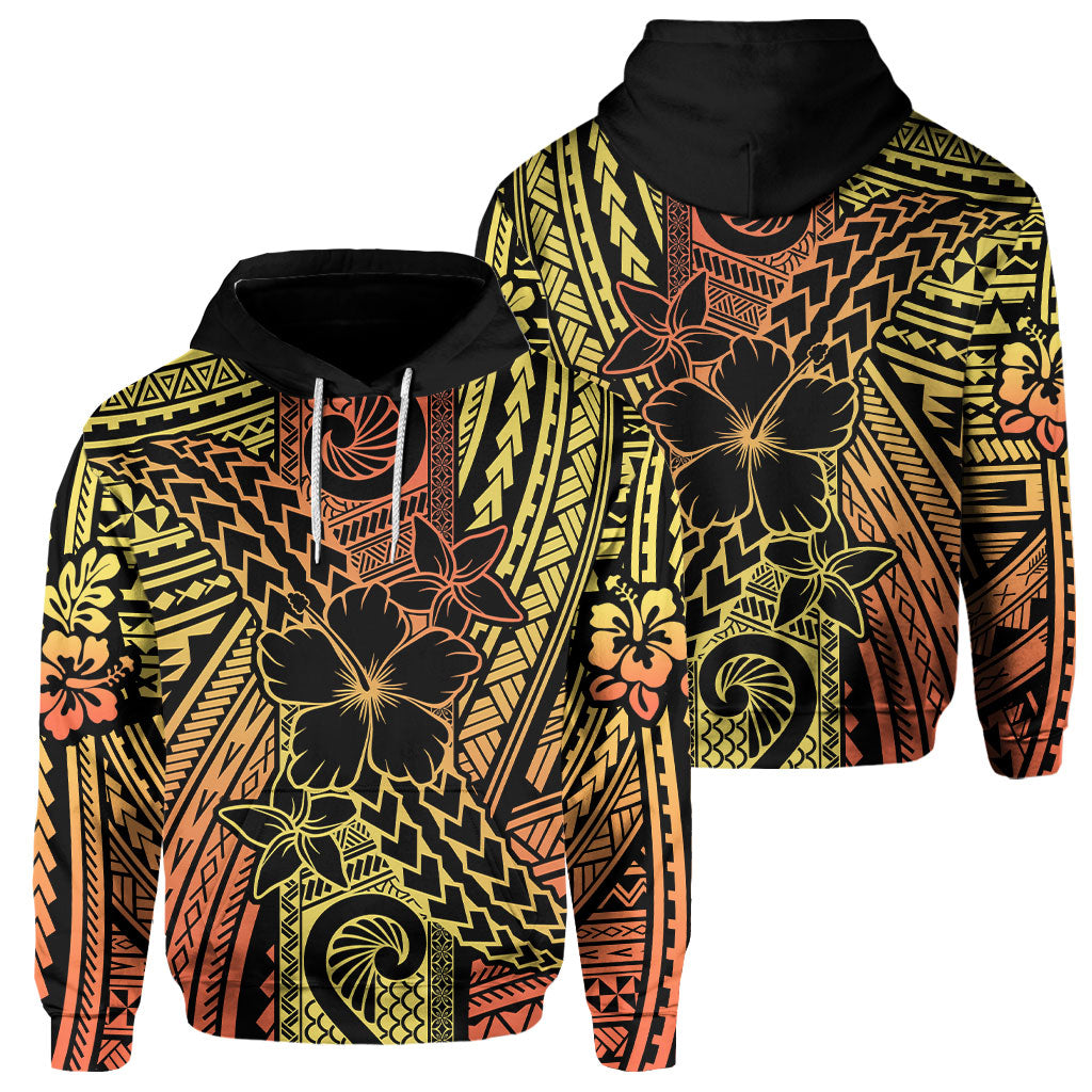 Hawaiian Reggae Hoodie Polynesian Hibiscus Style