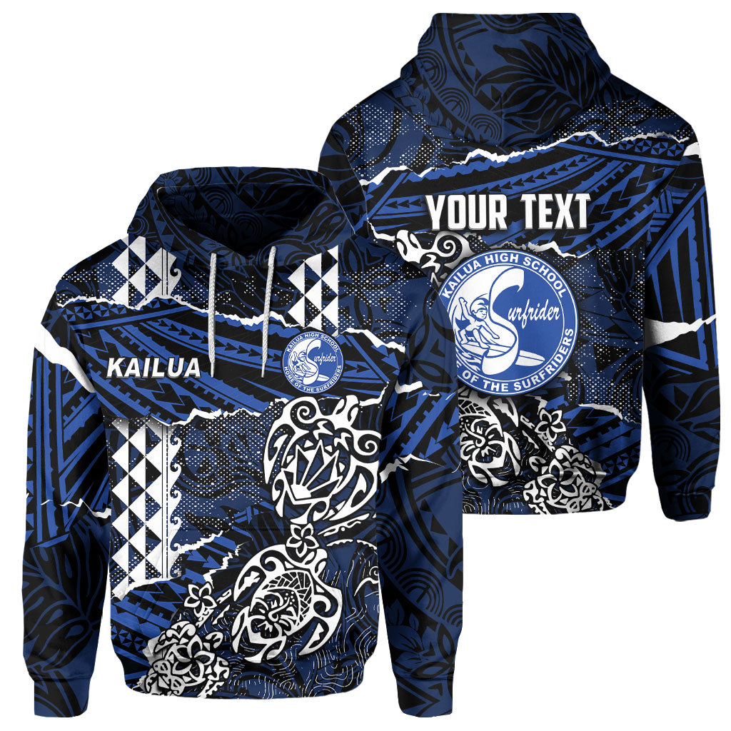 Hawaii Kailua High School Custom Hoodie Polynesian Turtle Style