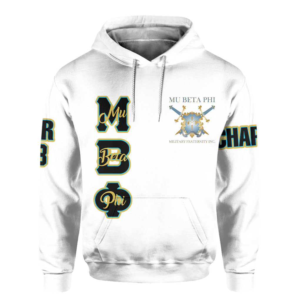 Fraternity Hoodie - Personalized Mu Beta Phi Hoodie Original White Style