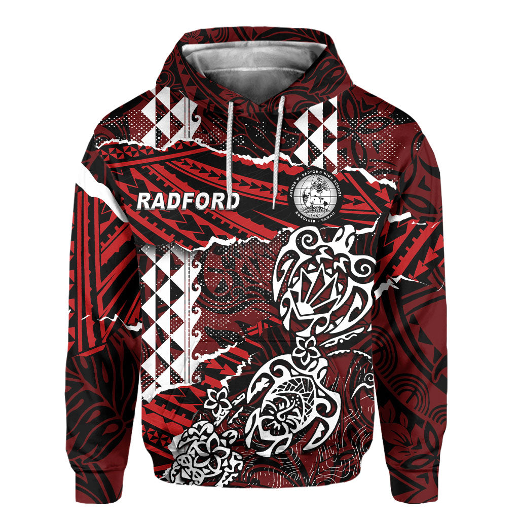 Hawaii Radford High School Custom Hoodie Polynesian Turtle Style