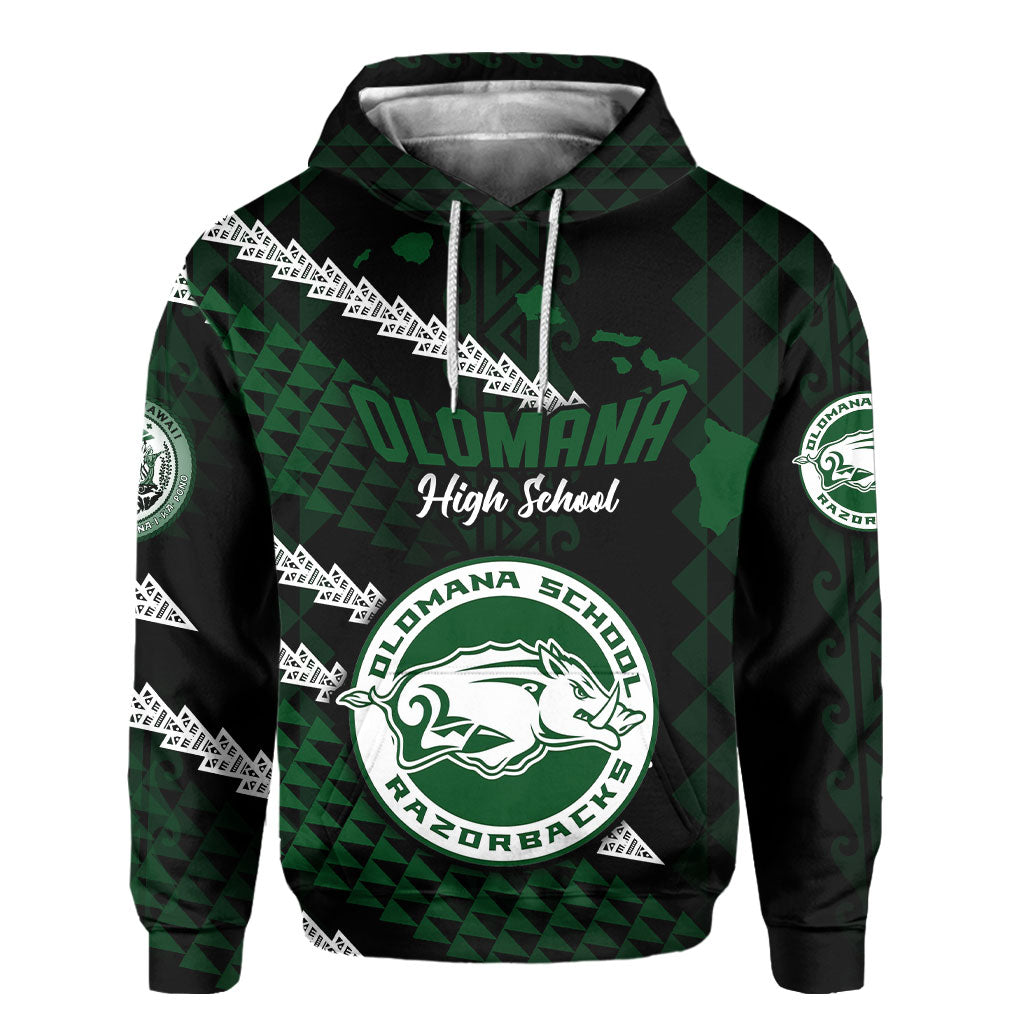 Hawaii Olomana High & Intermediate School Custom Hoodie Map Style