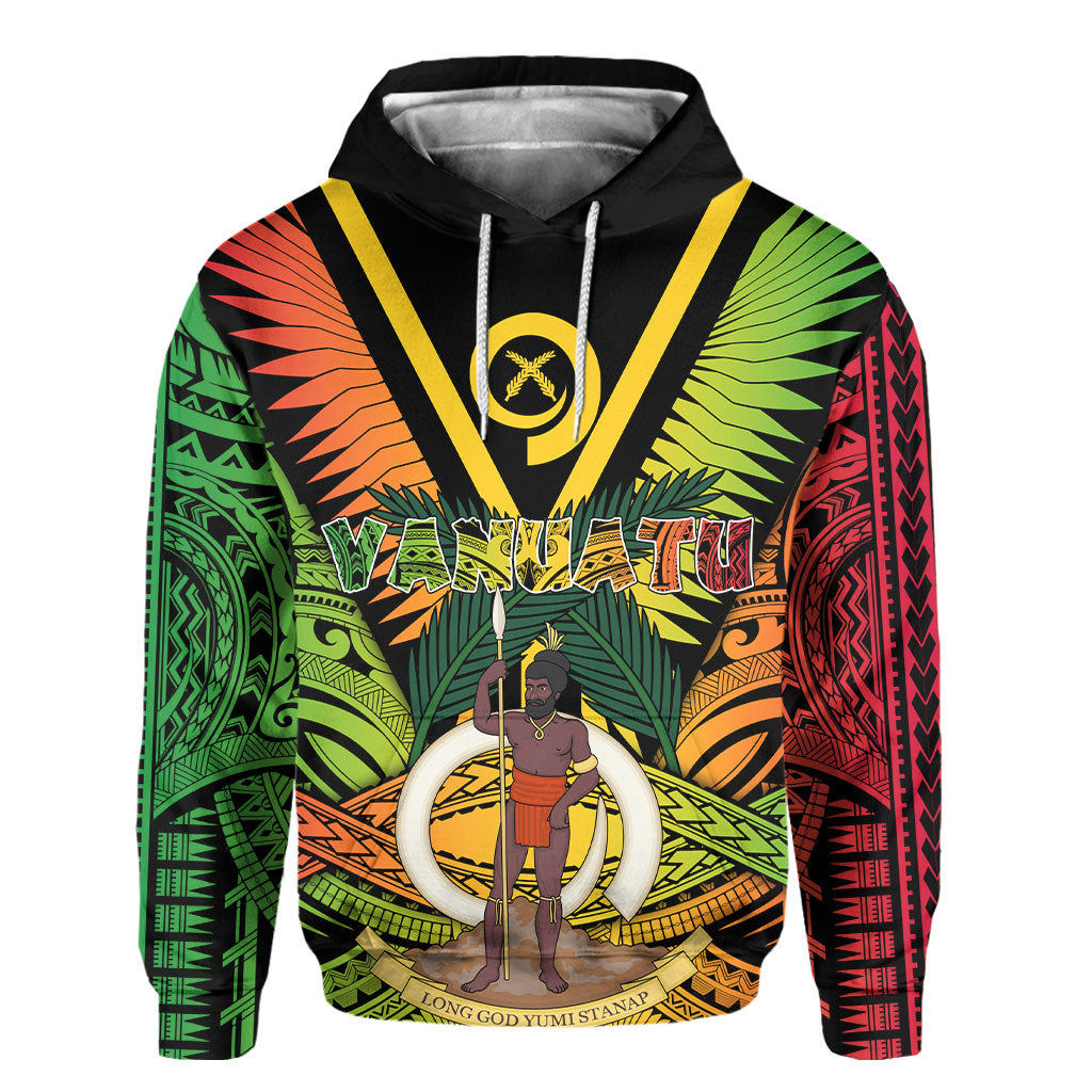 Vanuatu Hoodie Coat Of Arms Reggae Style