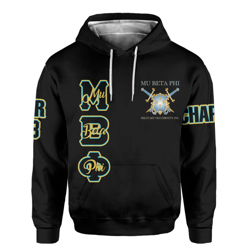 Fraternity Hoodie - Personalized Mu Beta Phi Hoodie Original Black Style