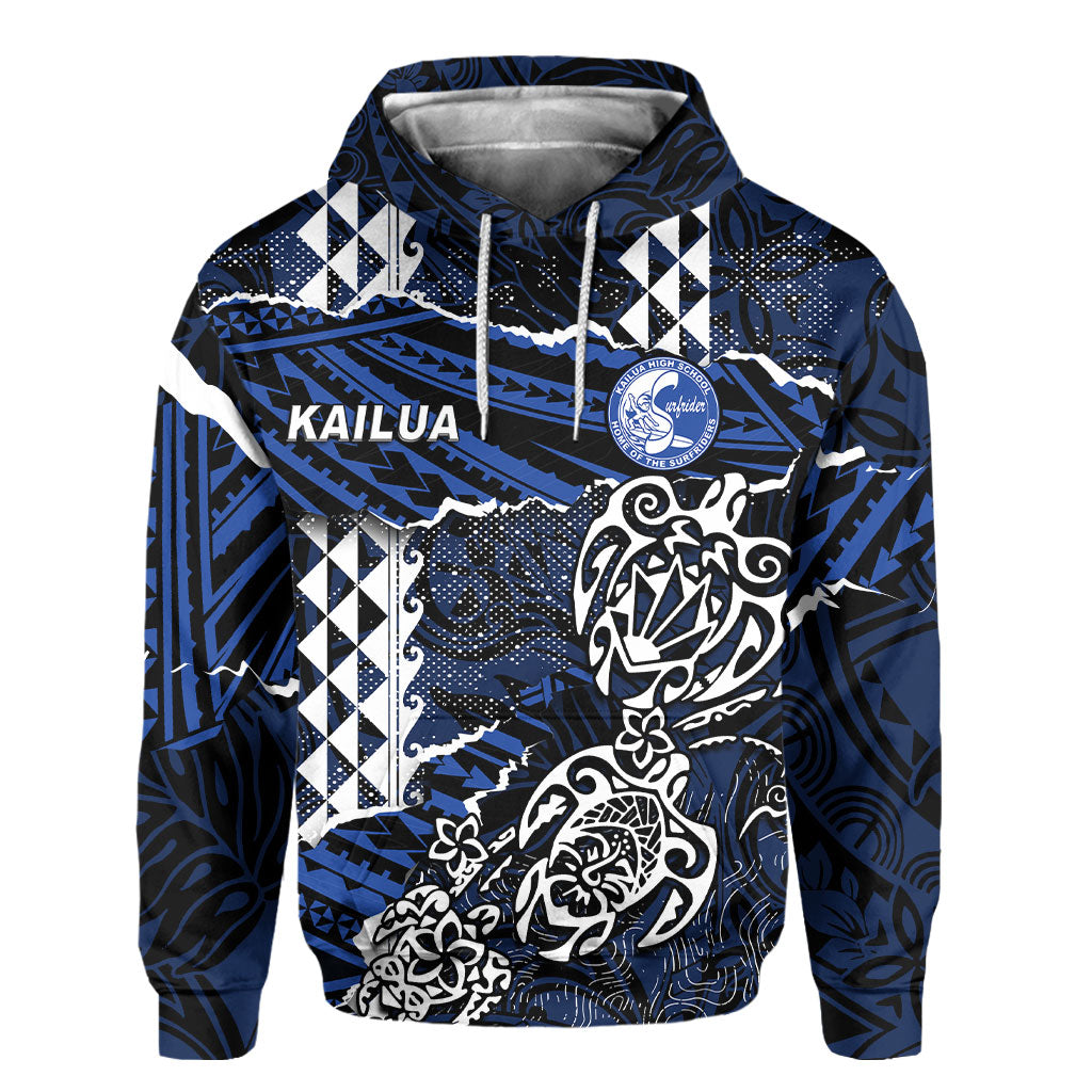 Hawaii Kailua High School Custom Hoodie Polynesian Turtle Style