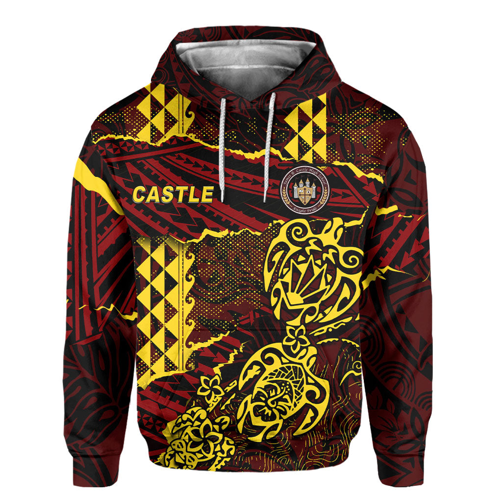 Hawaii Castle High School Custom Hoodie Polynesian Turtle Style