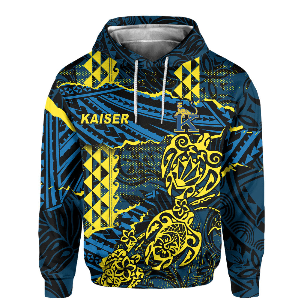 Hawaii Kaiser High School Custom Hoodie Polynesian Turtle Style