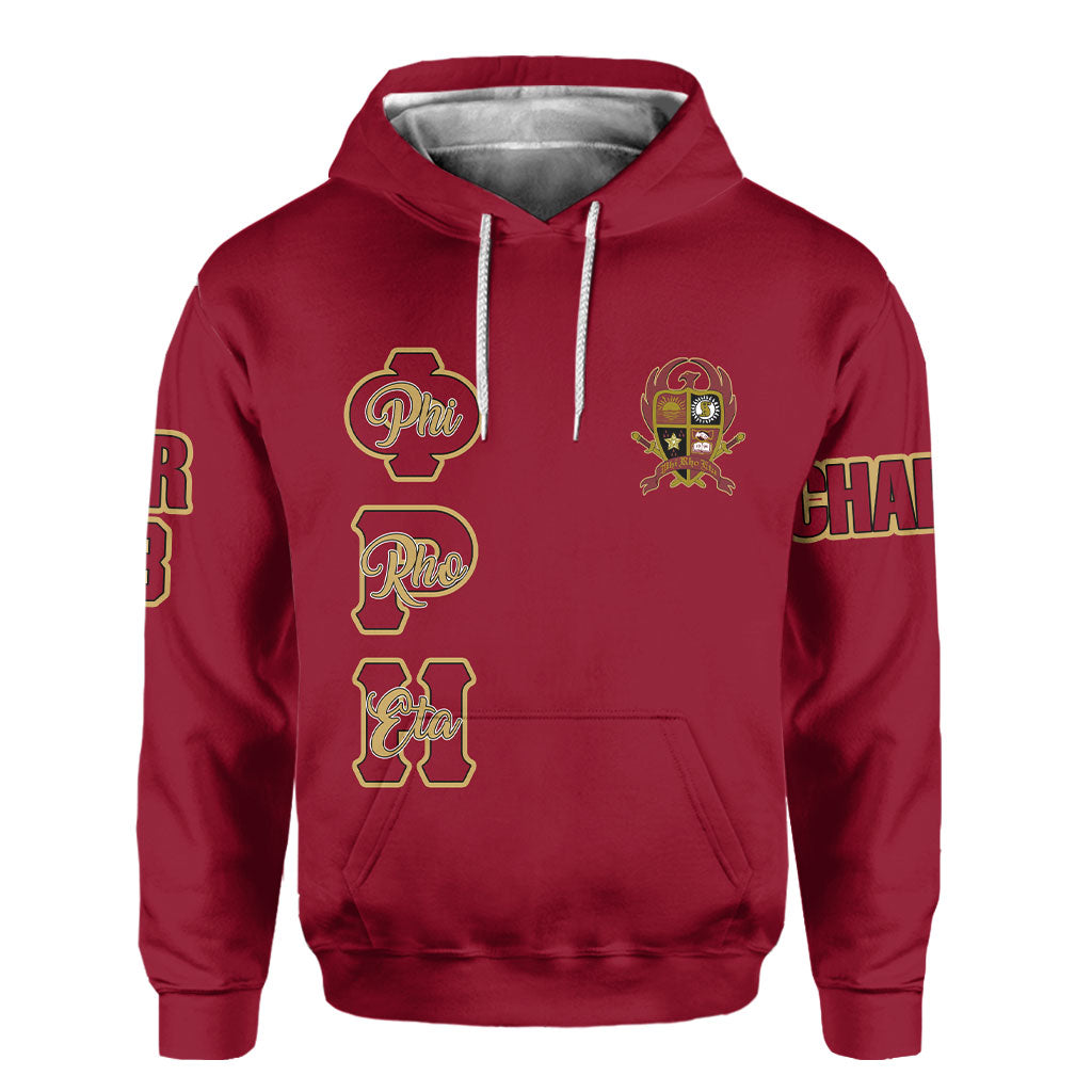 Fraternity Hoodie - Personalized Phi Rho Eta Hoodie Original Maroon Style