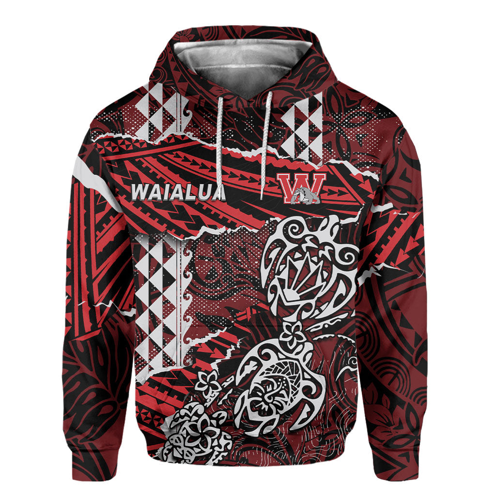 Hawaii Waialua High & Intermediate School Custom Hoodie Polynesian Turtle Style