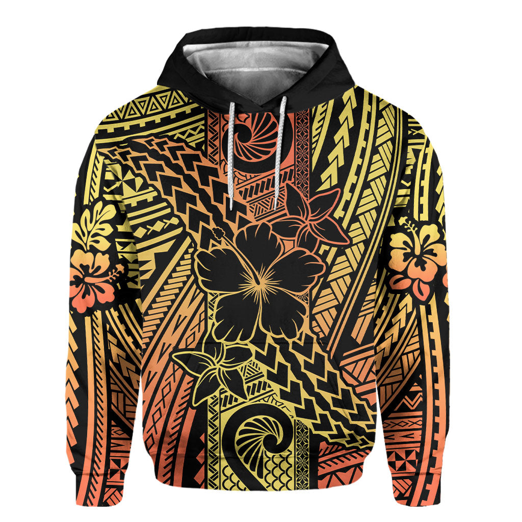 Hawaiian Reggae Hoodie Polynesian Hibiscus Style