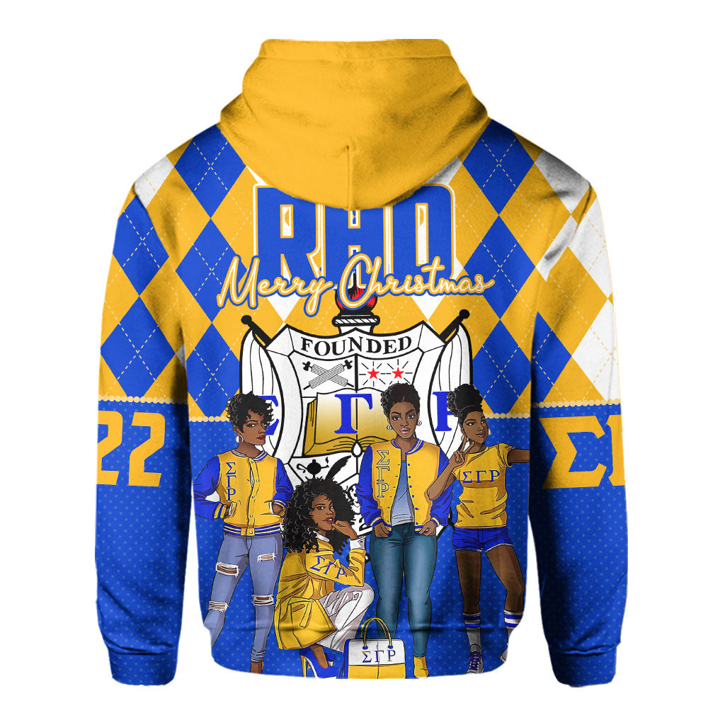 Sorority Hoodie - Christmas Sigma Gamma Rho Girl Hoodie Rhombus Pattern Style