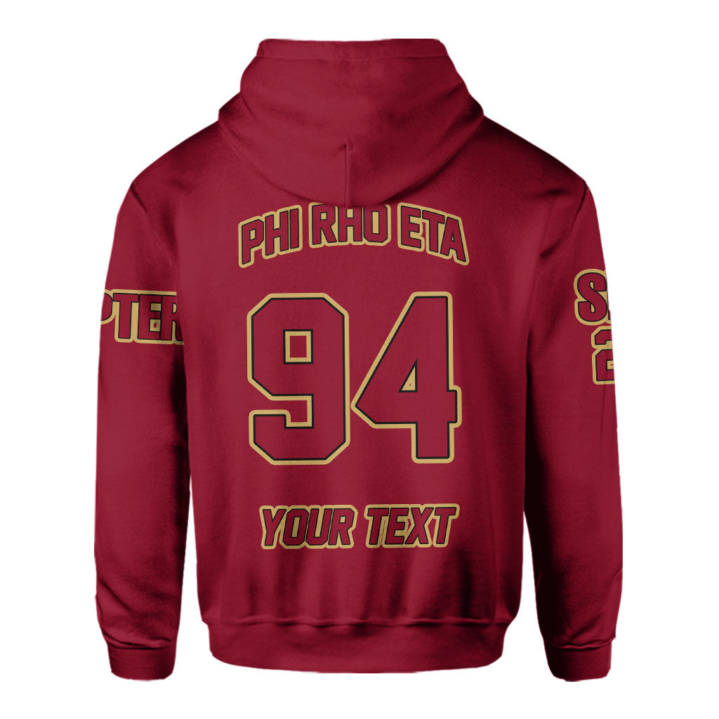 Fraternity Hoodie - Personalized Phi Rho Eta Hoodie Original Maroon Style