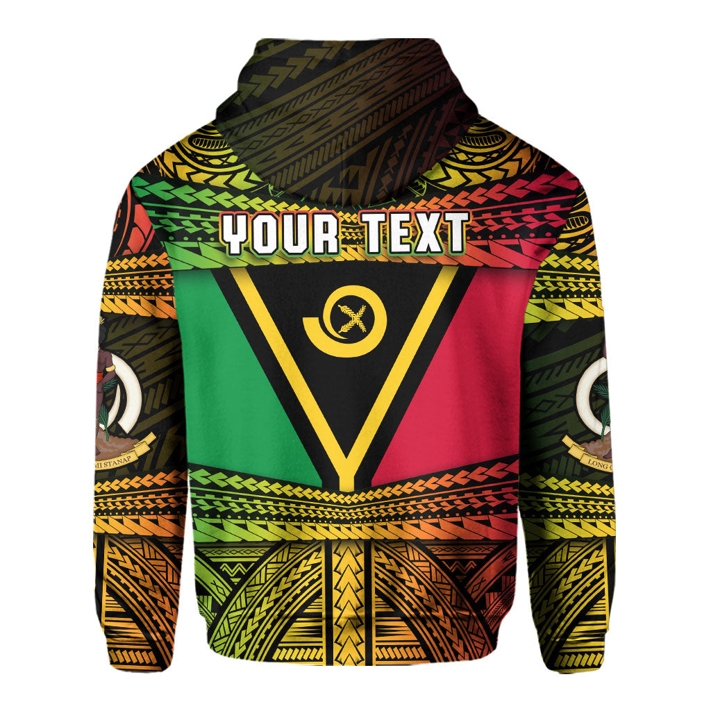 Custom Vanuatu Flag & Coat Of Arms Hoodie Reggae Style