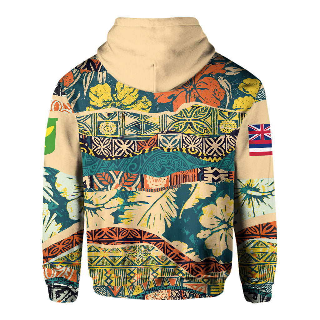 Hawaii Flag Hoodie Coat Of Arm Style