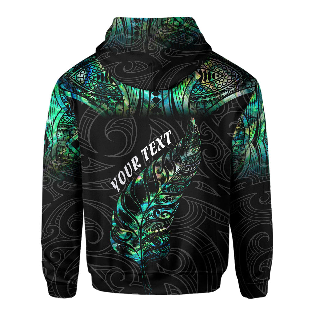 Custom New Zealand Rugby Hoodie Maori mix Paua Shell Rugby Silver Fern Aotearoa - LH1