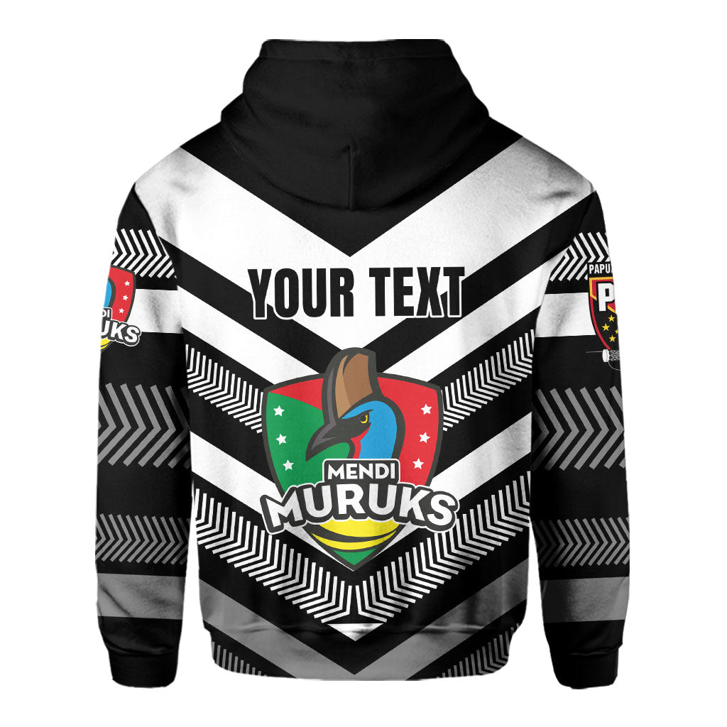 Custom Mendi Muruks Hoodie Papua New Guinea Rugby Black & White Style