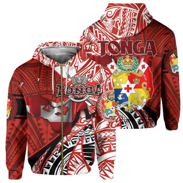 Tonga In My Heart Royal Coat Of Arms Zip Hoodie