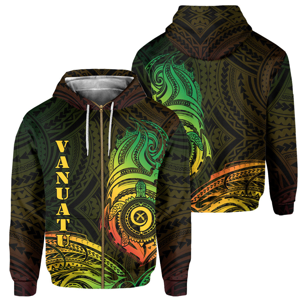 Vanuatu Zip Hoodie Polynesian Reggae Style