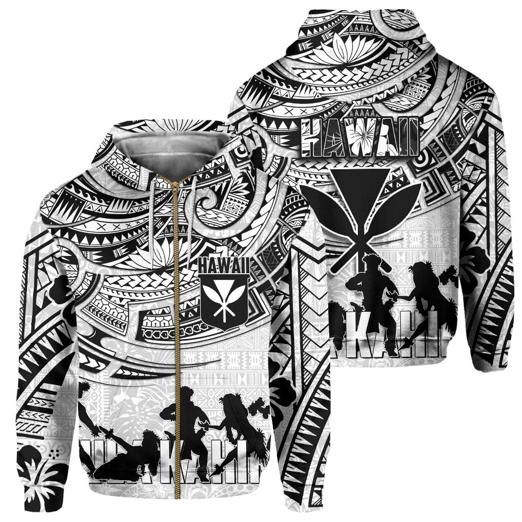 Hawaiian Hula Kahiko Zip Hoodie