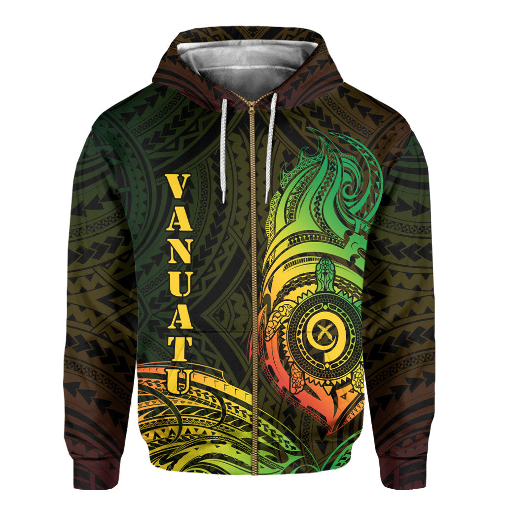 Vanuatu Zip Hoodie Polynesian Reggae Style