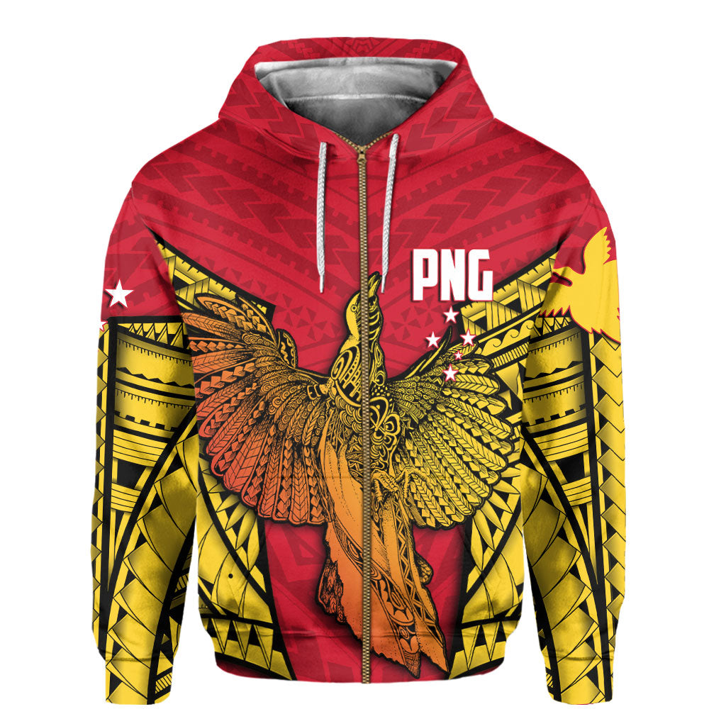 Papua New Guinea Independence Day Zip Hoodie Raggiana Bird of Paradise Style