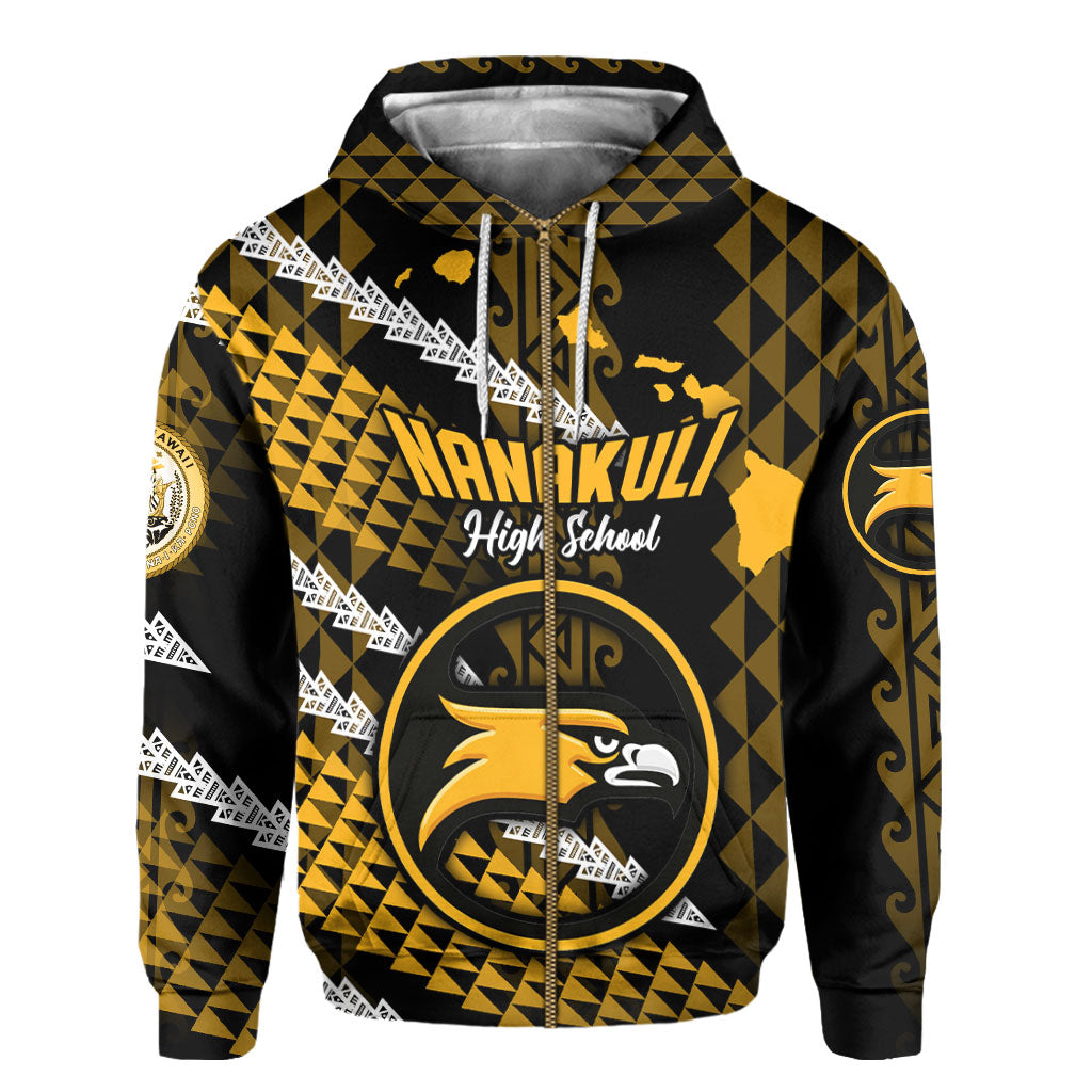 Hawaii Nanakuli High School Custom Zip Hoodie Map Style