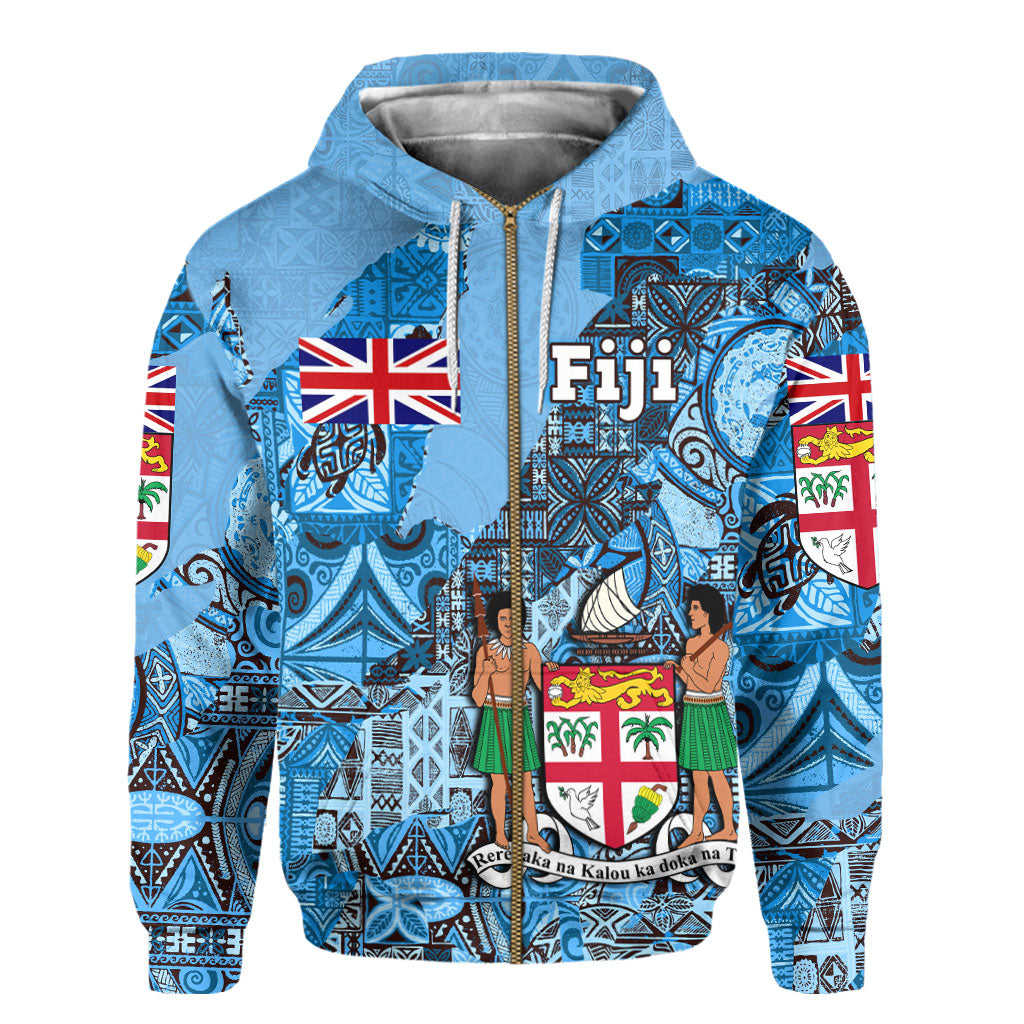 Fiji Flag & Coat Of Arms Zip Hoodie