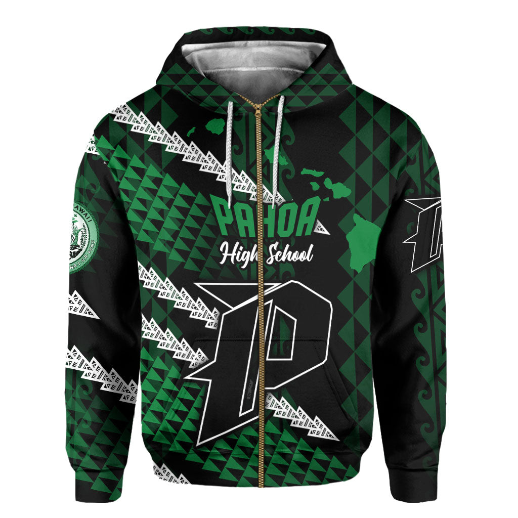 Hawaii Pahoa High & Intermediate School Custom Zip Hoodie Map Style