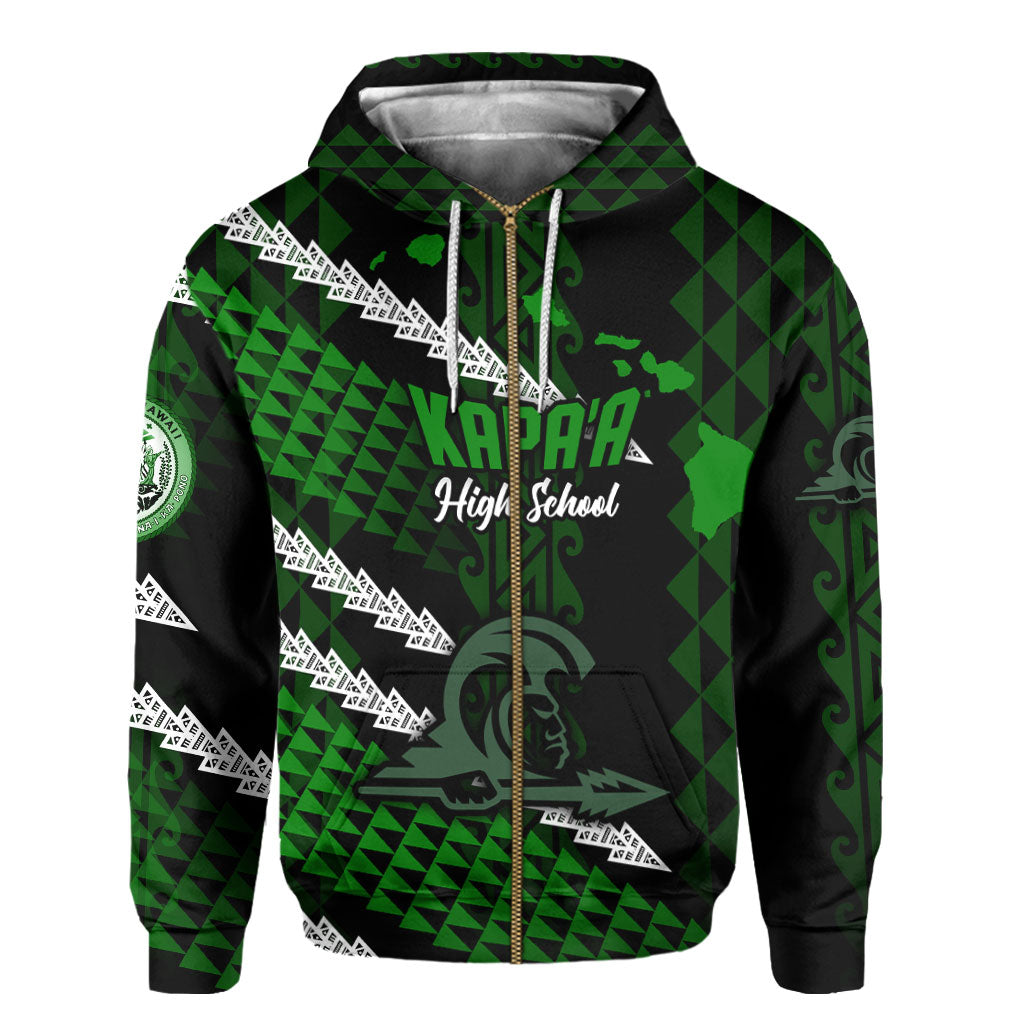 Hawaii Kapaa High School Custom Zip Hoodie Map Style