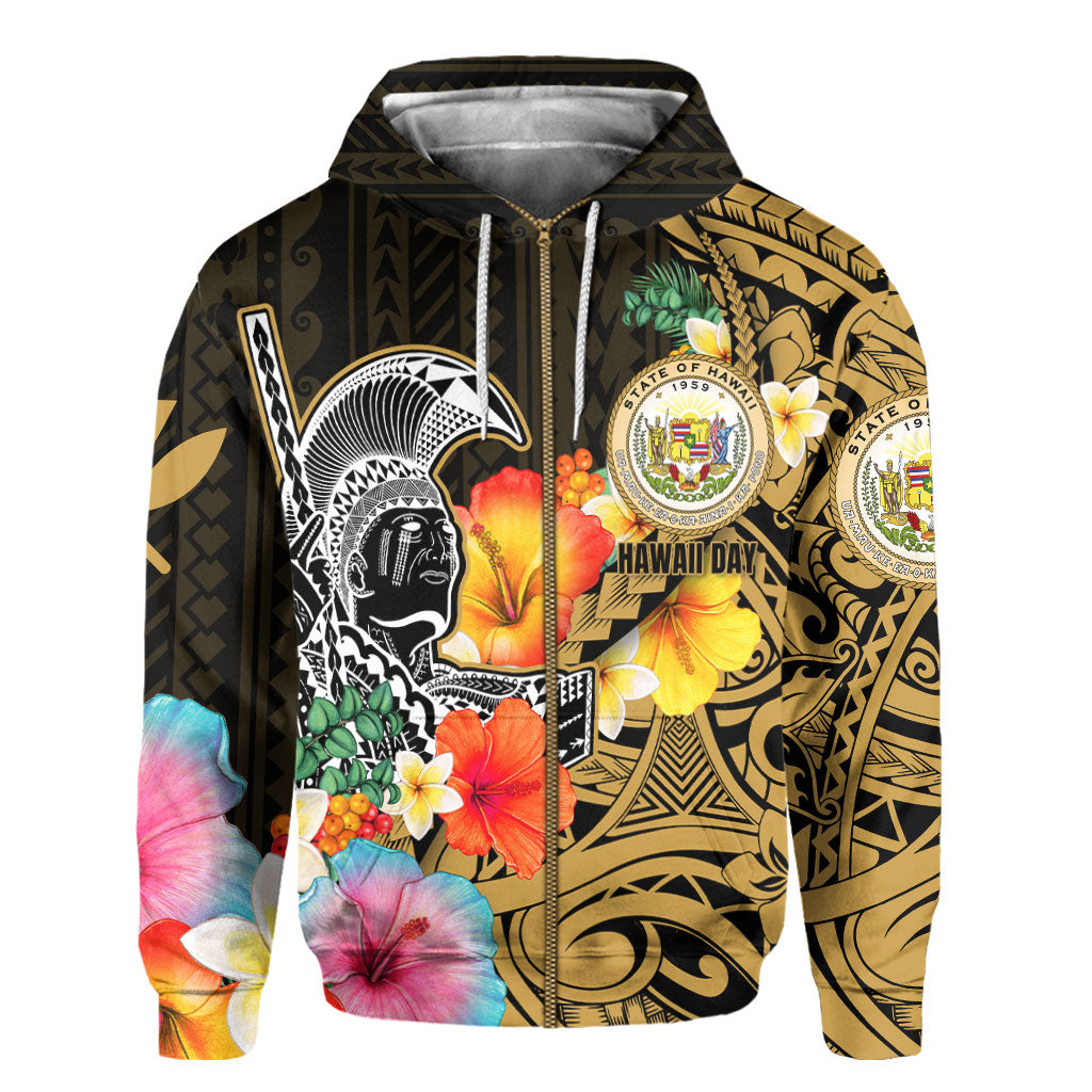 Hawaii Day King Kamehameha Zip Hoodie