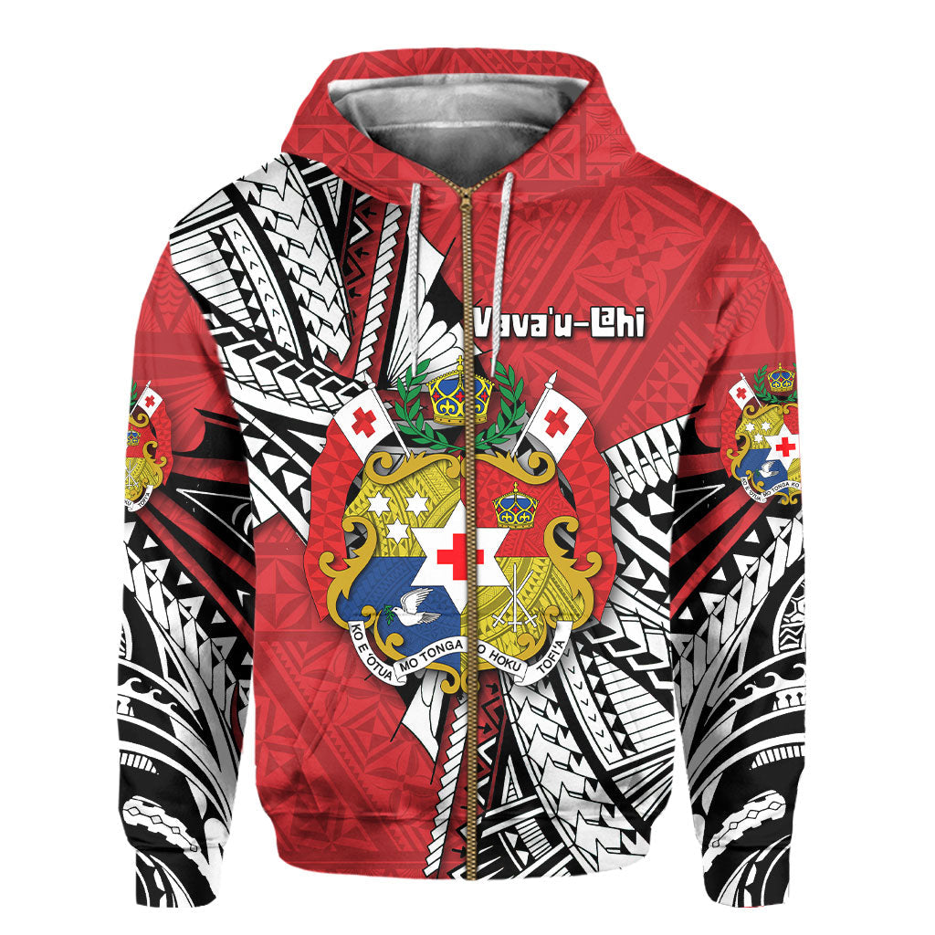 Custom Tonga Vava'u Lahi Coat Of Arms Zip Hoodie