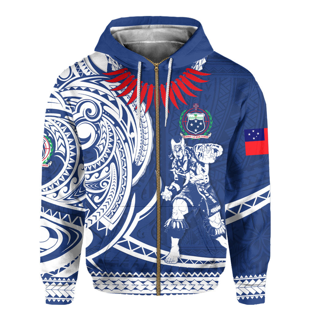 Custom Samoa Zip Hoodie Warrior Ula Nifo Style