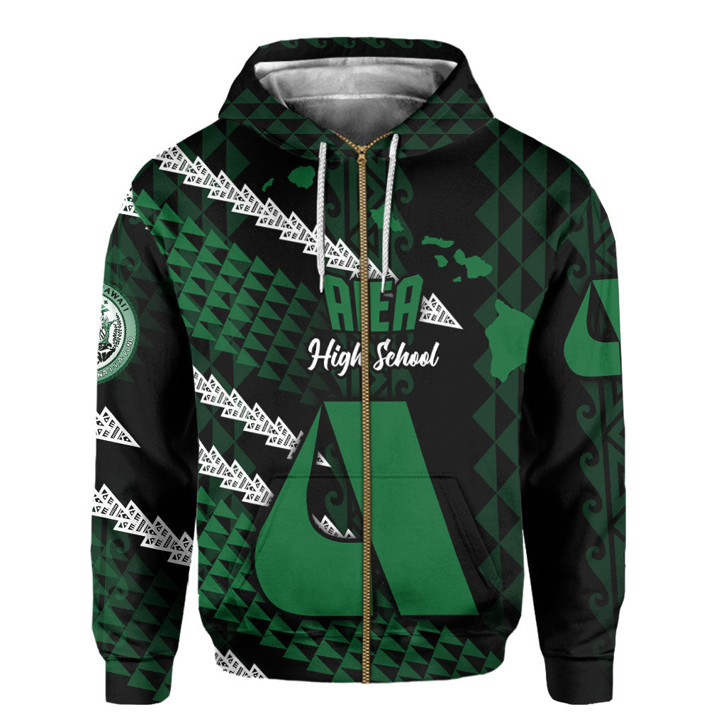 Hawaii Aiea High School Custom Zip Hoodie Map Style